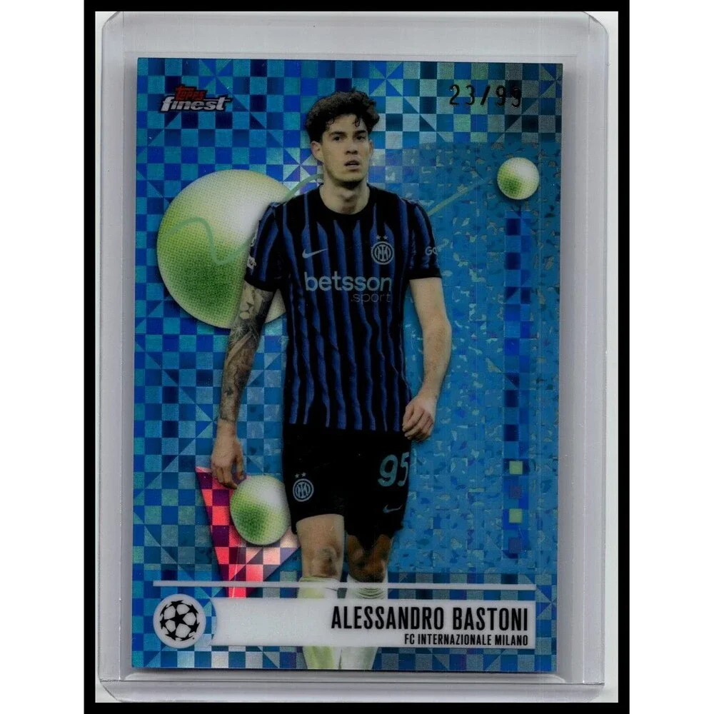 2025-26 Finest UEFA Alessandro Bastoni #89 Inter Milan Blue Checkerboard /99